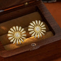 Light Luxury Micro Paved Zircon Sunflower Stud Earrings For Women Elegant Fashion Jewelry view 5