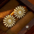 Light Luxury Micro Paved Zircon Sunflower Stud Earrings For Women Elegant Fashion Jewelry view 3