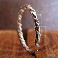 Minimal Plain Band Rope Knot Geometric Ring, Classic Korean Fashion Jewelry For Women view 4