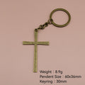 Zinc Alloy Cross Pendant Keychain Key Ring Gift view 2
