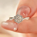 Sparkling Zircon Snowflake Single Ring For Women, Geometric Wedding Elegant Jewelry view 2