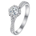 Sparkling Zircon Snowflake Single Ring For Women, Geometric Wedding Elegant Jewelry view 5