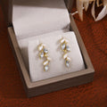 Elegant Wheat Leaf Pearl Tassel Alloy Rhinestone Zircon Luxury Fashion Drop Earrings view 1