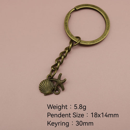 Zinc Alloy Starfish Shape Keychain For Bag Charm Gift
