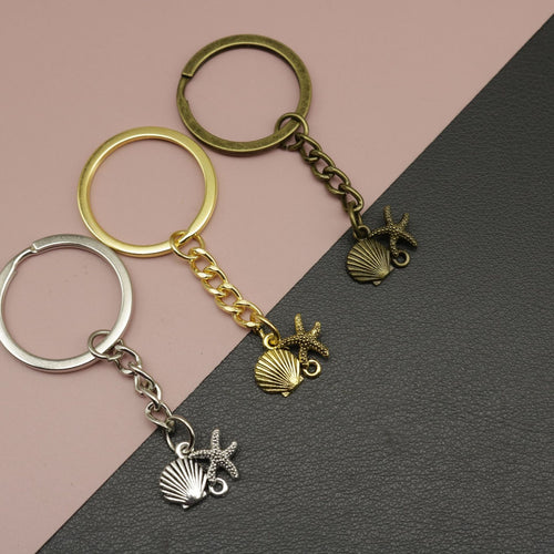 Zinc Alloy Starfish Shape Keychain For Bag Charm Gift