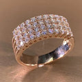 Elegant Zircon Inlaid Ring For Women Sparkling Engagement Jewelry With Geometric Design view 2