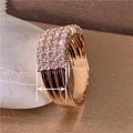 Elegant Zircon Inlaid Ring For Women Sparkling Engagement Jewelry With Geometric Design view 4