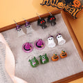 Halloween Cartoon Pumpkin Ghost Witch Hat Acrylic Alloy Hook Drop Earrings view 1