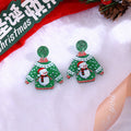 Christmas Sweater Acrylic Stud Earrings, Cartoon Santa Reindeer Snowflake Contrast Color Earrings view 4