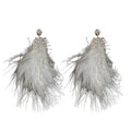 Chic Long Rhinestone Feather Tassel Drop Earrings For Women, Geometric Princess Style view 5