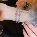 French Light Luxury Zircon Copper Plastic Bangle Minimalist Oval Round Fashion Jewelry view 3