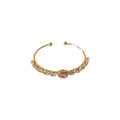 French Light Luxury Zircon Copper Plastic Bangle Minimalist Oval Round Fashion Jewelry view 5