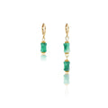 Light Luxury Chinese Style Asymmetric Cat Eye Stone Bamboo Segment Alloy Hoop Drop Dangle Earrings view 5