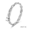 Classic Plain Band Ring For Women, Geometric Twisted Line Minimalist Fashion Finger Ring view 4