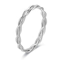 Classic Plain Band Ring For Women, Geometric Twisted Line Minimalist Fashion Finger Ring view 1
