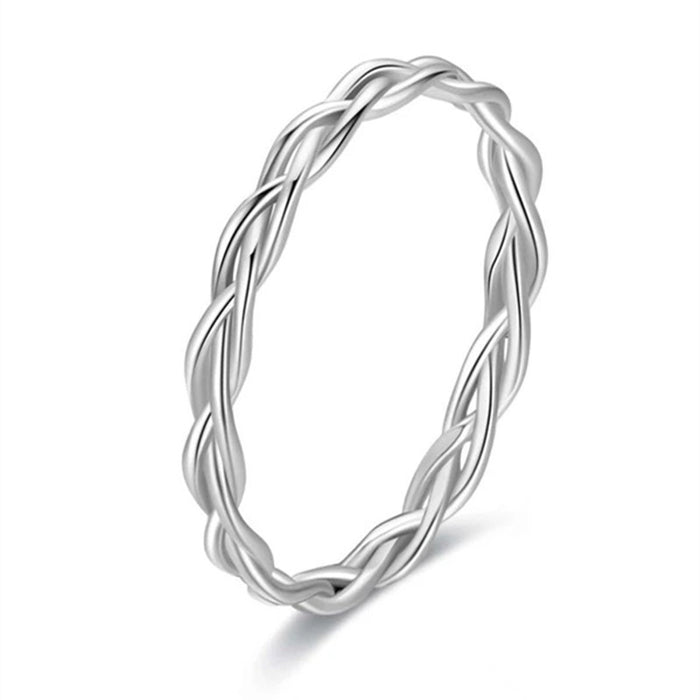 Classic Plain Band Ring For Women, Geometric Twisted Line Minimalist Fashion Finger Ring