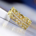 Palace Style Lace Floral Ring For Women With Vintage Geometric Hollow Art Pattern Design view 3