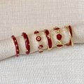 Red Enamel Flower Open Ring For Women view 2