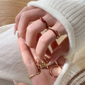 Red Enamel Flower Open Ring For Women view 4