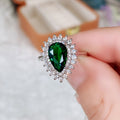 Women's Luxury Water Drop Zircon Ring, Designer Banquet Dress Statement Finger Jewelry view 3