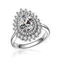 Women's Luxury Water Drop Zircon Ring, Designer Banquet Dress Statement Finger Jewelry view 6