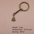 Metal Christmas Tree Keychain Bag Charm view 2