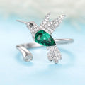 Colorful Hummingbird Open Adjustable Ring For Women Niche Designer Fashion Finger Jewelry view 8