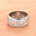 Embossed Carved Rose Flower Ring For Women, Fashion Vintage Single Finger Jewelry view 5