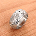 Embossed Carved Rose Flower Ring For Women, Fashion Vintage Single Finger Jewelry view 2