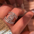 French Palace Style Zircon Ring For Women, Sparkling Elegant Banquet Statement Jewelry view 3