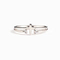 European American Designer Women's Ring, Inlaid Zircon Minimalist Fashion Statement Single Ring view 5
