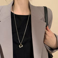 Stainless Steel Geometric Triangle Pendant Sweater Necklace Elegant Collarbone Chain view 2