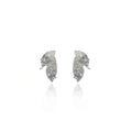 Elegant Gradient Blue Crystal Crushed Stone Leaf Zircon Silver Needle Stud Earrings view 5