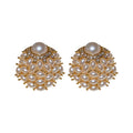 French Palace Style Faux Pearl Flower Cluster Stud Earrings For Women Elegant Geometric Round Jewelry view 5