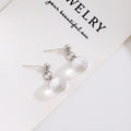 Elegant Korean Style Silver Needle Alloy Transparent Crystal Round Ball Dangle Drop Stud Earrings view 3
