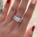 European American Fashion Geometric Ring Set, Bridal Engagement Wedding Proposal Couple Rings view 5