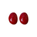 High-End Geometric Oval Red Enamel Bean Alloy Stud Earrings With Silver Pins view 5