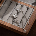 Elegant Asymmetric Cat Eye Butterfly Rhinestone Pearl Tassel Alloy Long Chain Drop Earrings view 3