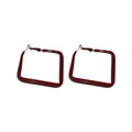 Chic Red Painted Iron Diamond Geometric Hoop Earrings For Women Statement Commuter Jewelry view 5
