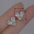 Heart And Waterdrop Stud Earrings For Women With Zircon And Faux Pearl, Elegant Light Luxury Jewelry view 4