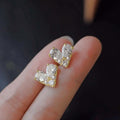 Heart And Waterdrop Stud Earrings For Women With Zircon And Faux Pearl, Elegant Light Luxury Jewelry view 5
