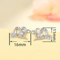 Cupid Heart Design Stud Earrings For Women, Trendy Korean Fashion Statement Ear Jewelry view 4