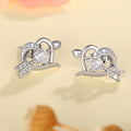 Cupid Heart Design Stud Earrings For Women, Trendy Korean Fashion Statement Ear Jewelry view 3