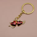 Zinc Alloy Double Heart Keychain Gift view 6