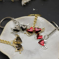 Zinc Alloy Double Heart Keychain Gift view 3