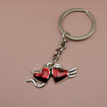 Zinc Alloy Double Heart Keychain Gift view 4