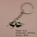 Zinc Alloy Double Heart Keychain Gift view 2