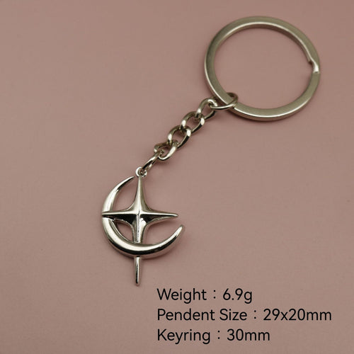 Metal Moon Star Keychain For Bag Charm Gift
