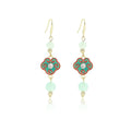 Elegant Vintage Chinese Style Green Enamel Cloud Ruyi Bead Tassel Zircon Alloy Hook Drop Earrings view 5