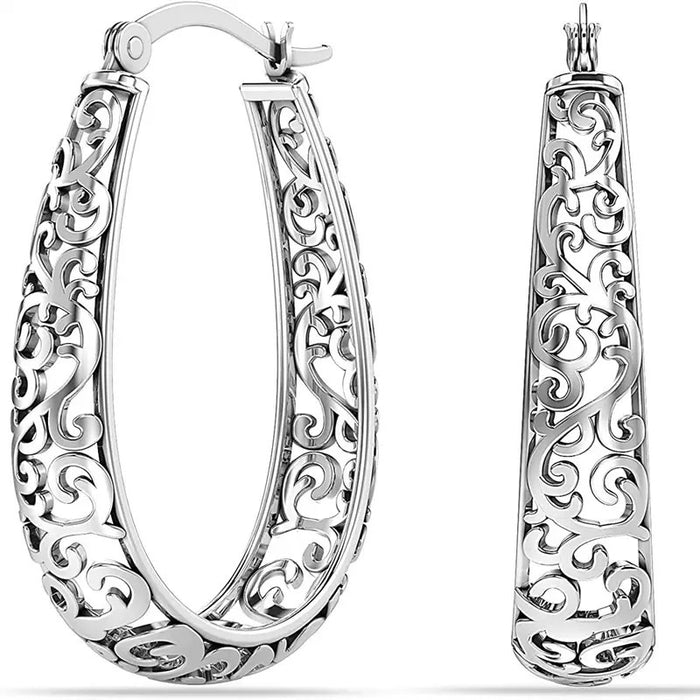 Textured Vintage Hoop Earrings For Women, Artistic Vacation Daily Wear Ear Cuffs